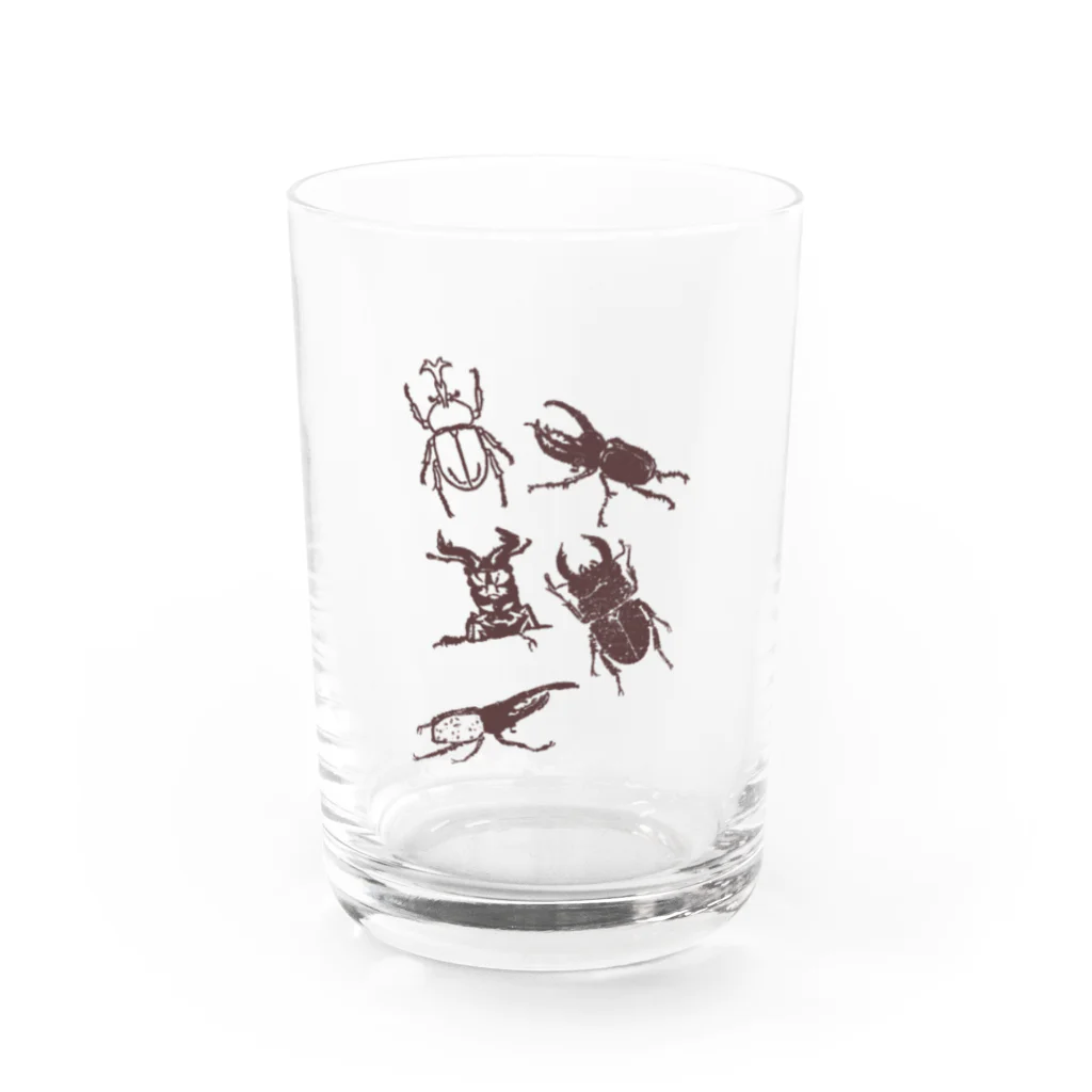 23_drawingのカブトムシとクワガタ Water Glass :front