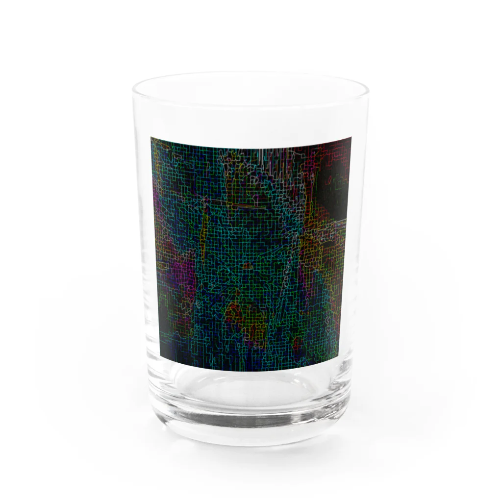 水草のサイバーな都市の地図 Water Glass :front