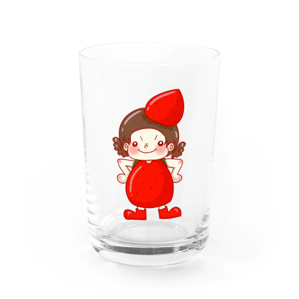 よしりん*ﾟのイチゴが好きすぎてイチゴになりたい女の子 Water Glass :front
