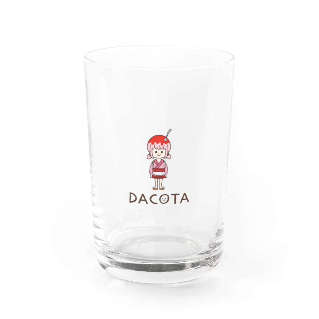 Team DACOTAのかき氷娘【いちご】【黒ロゴ】 Water Glass :front