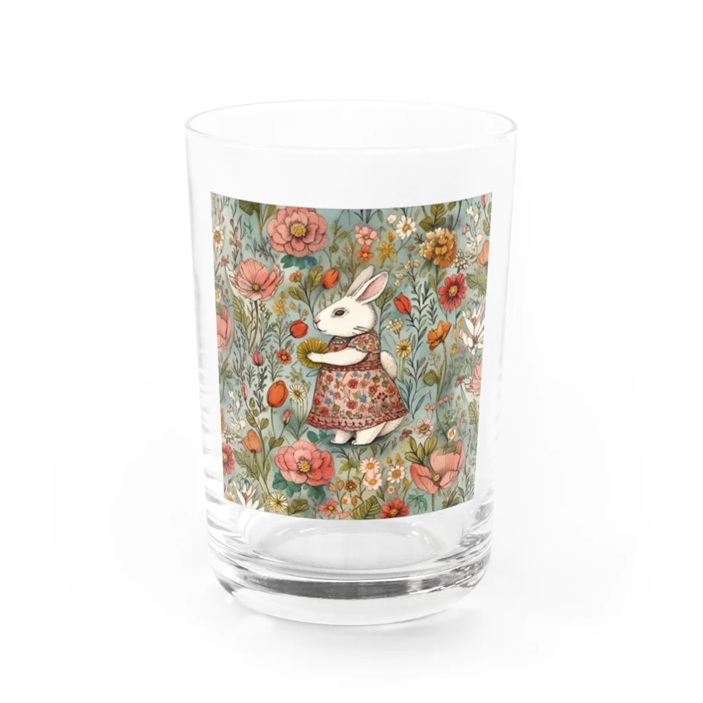 天道虫のVintage Bunny Water Glass :front