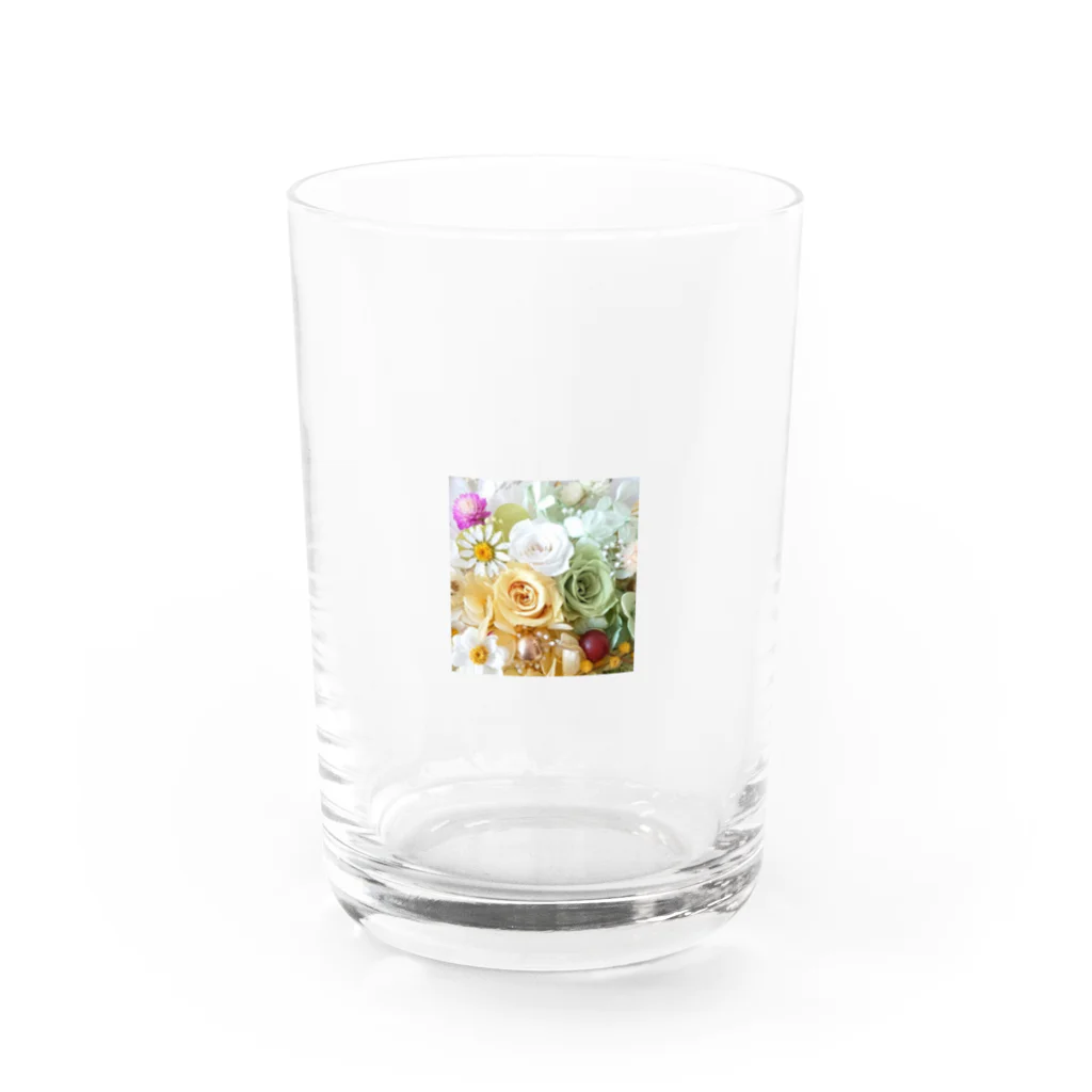 meke flowersのレモンイエローとアップルグリーン グラス前面