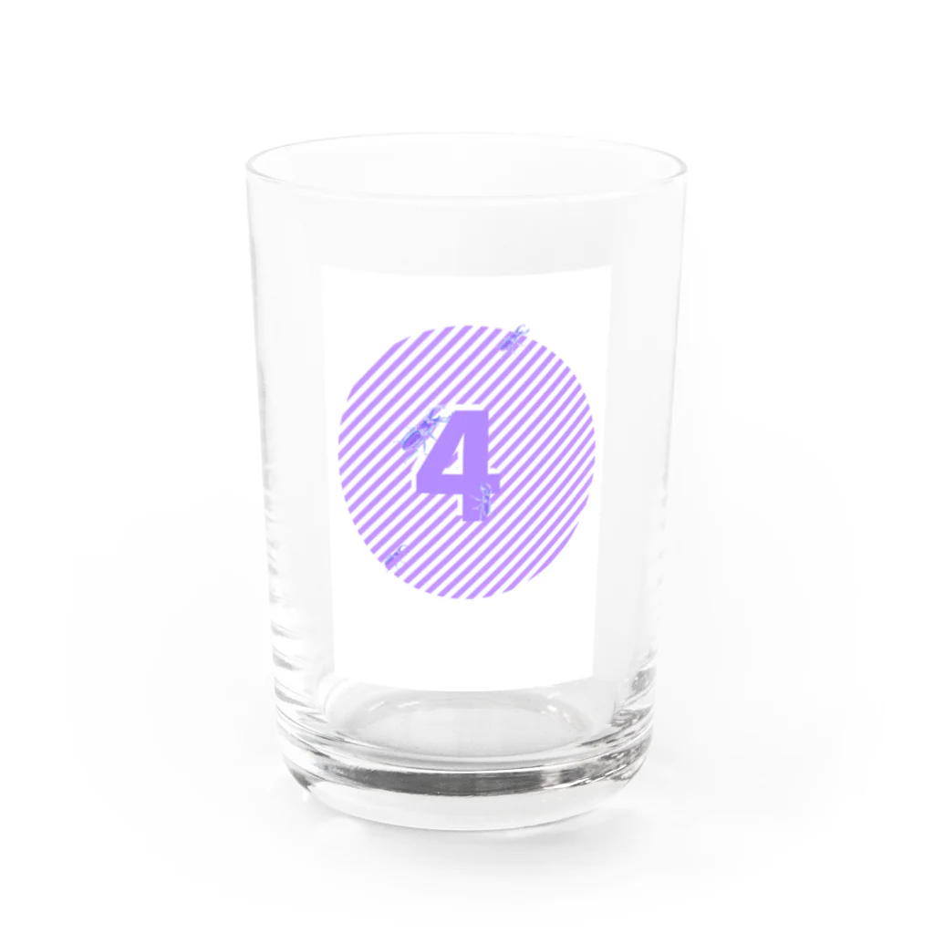 shibaririsの数字かくれんぼ「4」クワガタ Water Glass :front