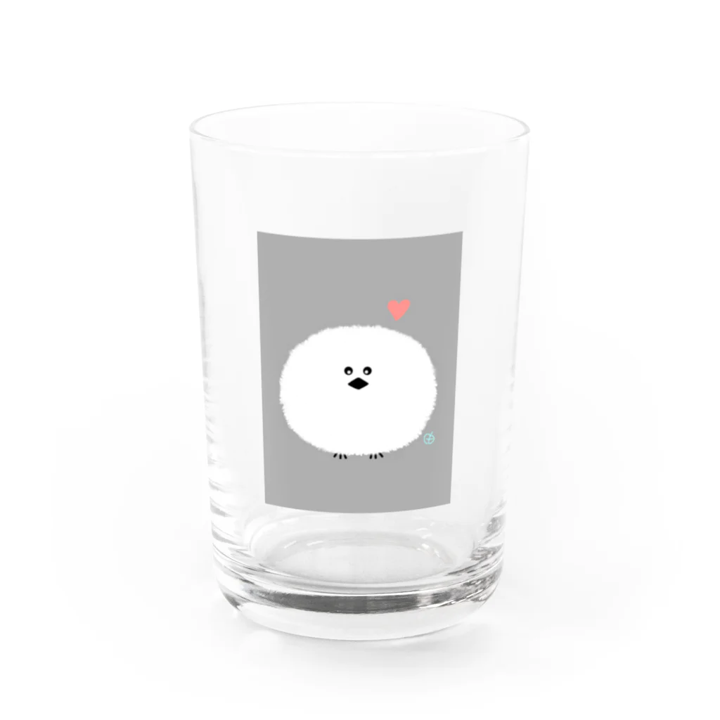 とりの店のシマエナガ(だんご) Water Glass :front