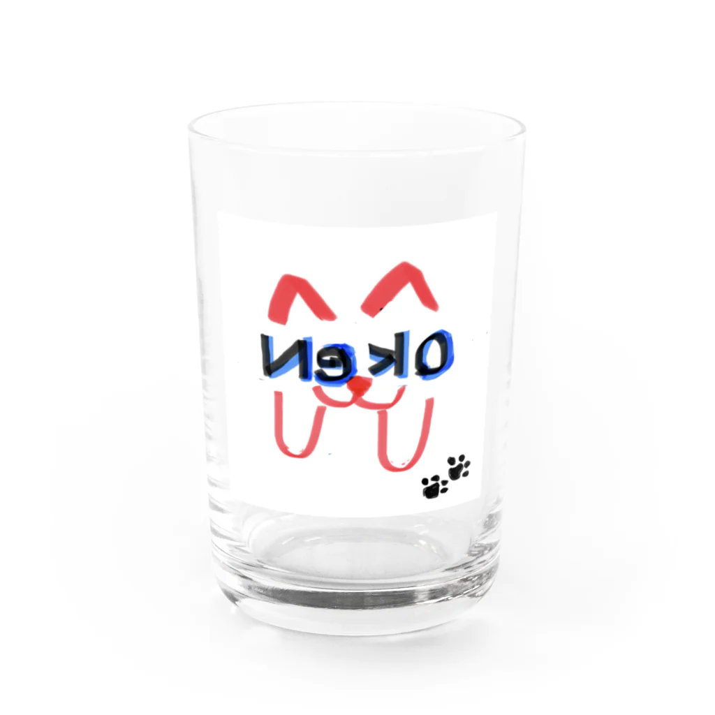 しまのっこのうらにゃん Water Glass :front