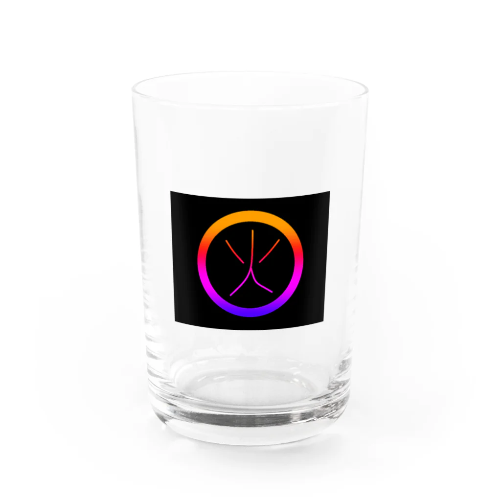 和の池の丸の中の火の字 Water Glass :front