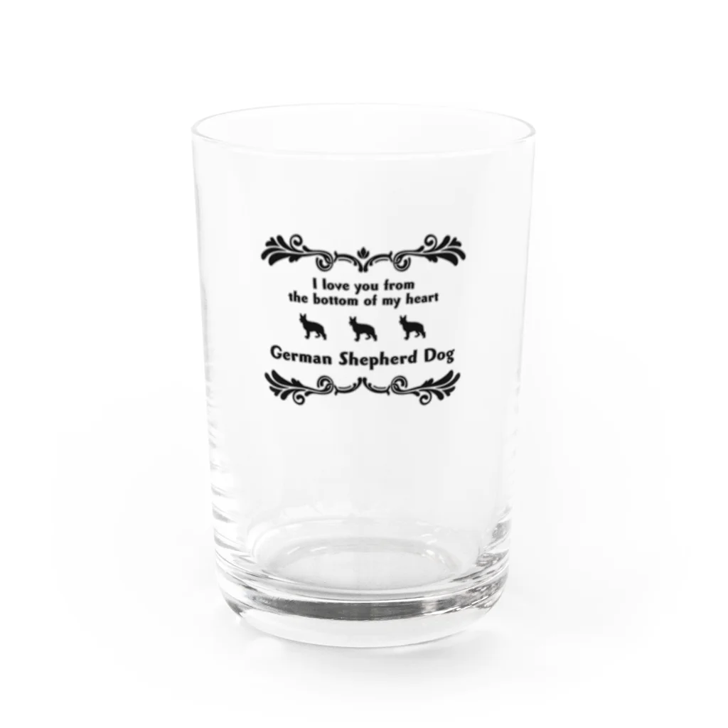 onehappinessのジャーマンシェパードドッグ　wing　onehappiness Water Glass :front