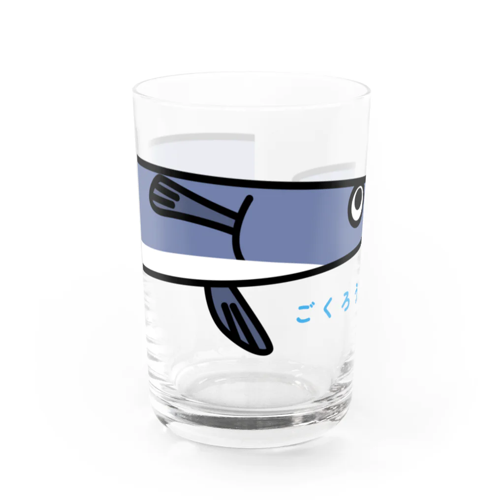 B-catの魚だじゃれシリーズ「ごくろうサンマ」コップ系 Water Glass :front