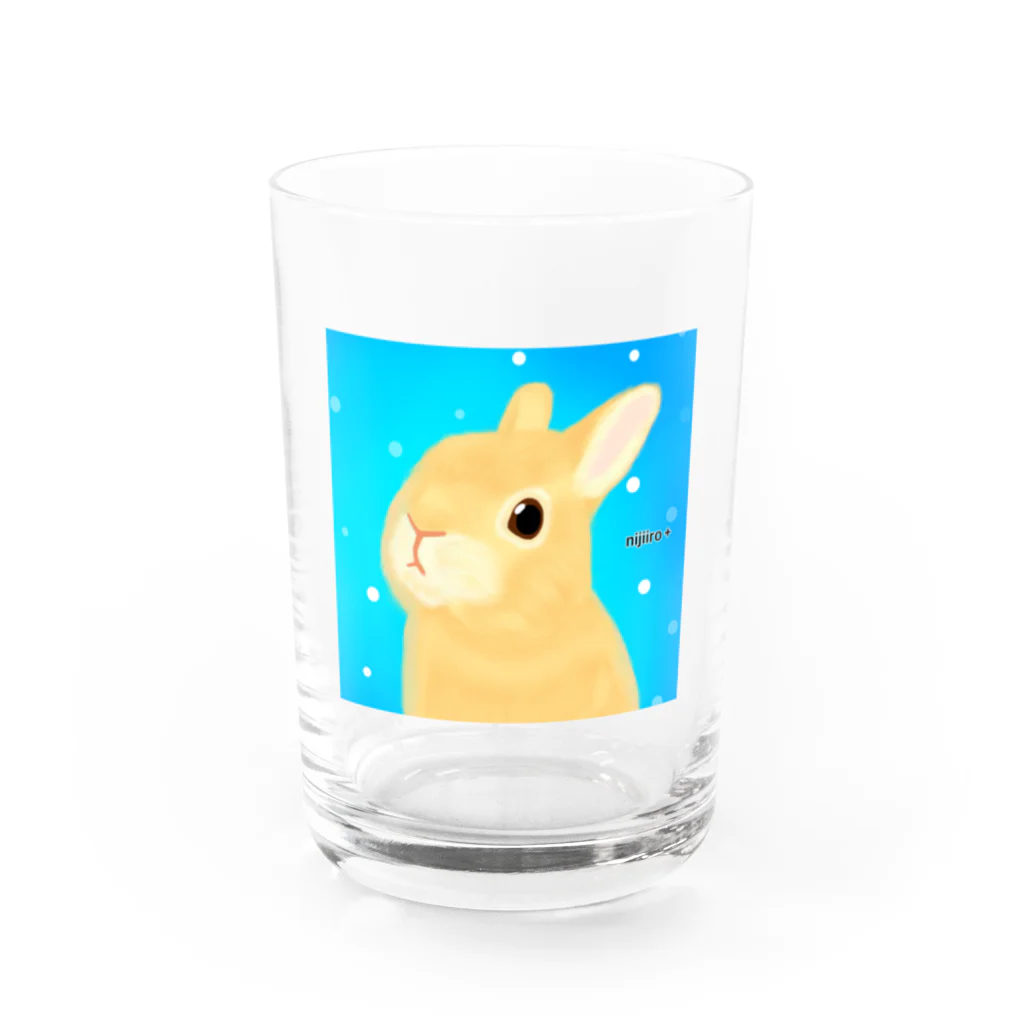 虹色PLUSの夏色キュートなウサギちゃん Water Glass :front