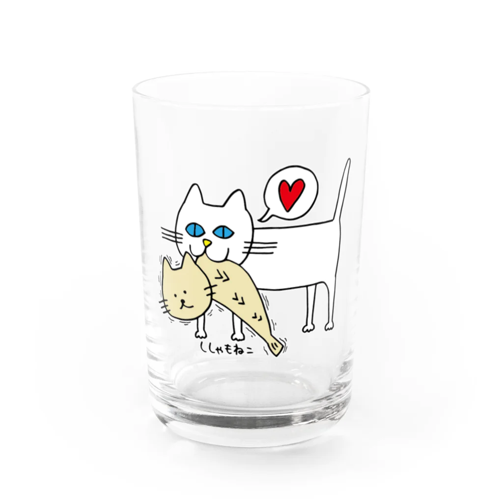 ししゃもねこ社のガクブルししゃもねこ Water Glass :front