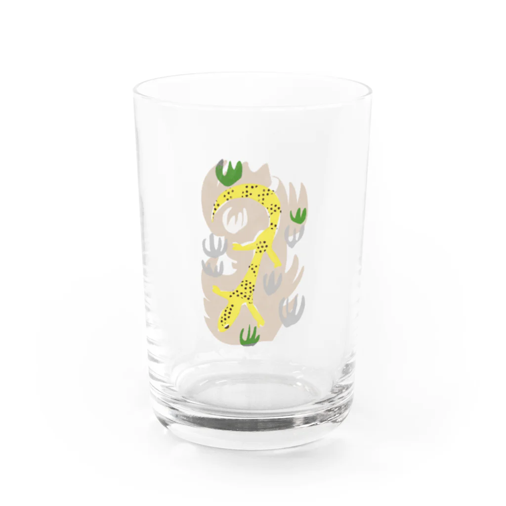 magasin de chaosのヒョウモントカゲモドキくんと草 Water Glass :front