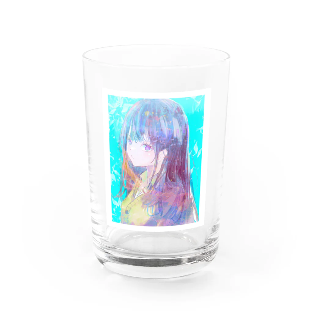 帆波　綾の青髪 Water Glass :front