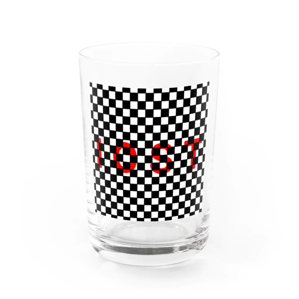 IOST_Supporter_CharityのIOSTバーサスデザイン②(市松) Water Glass :front