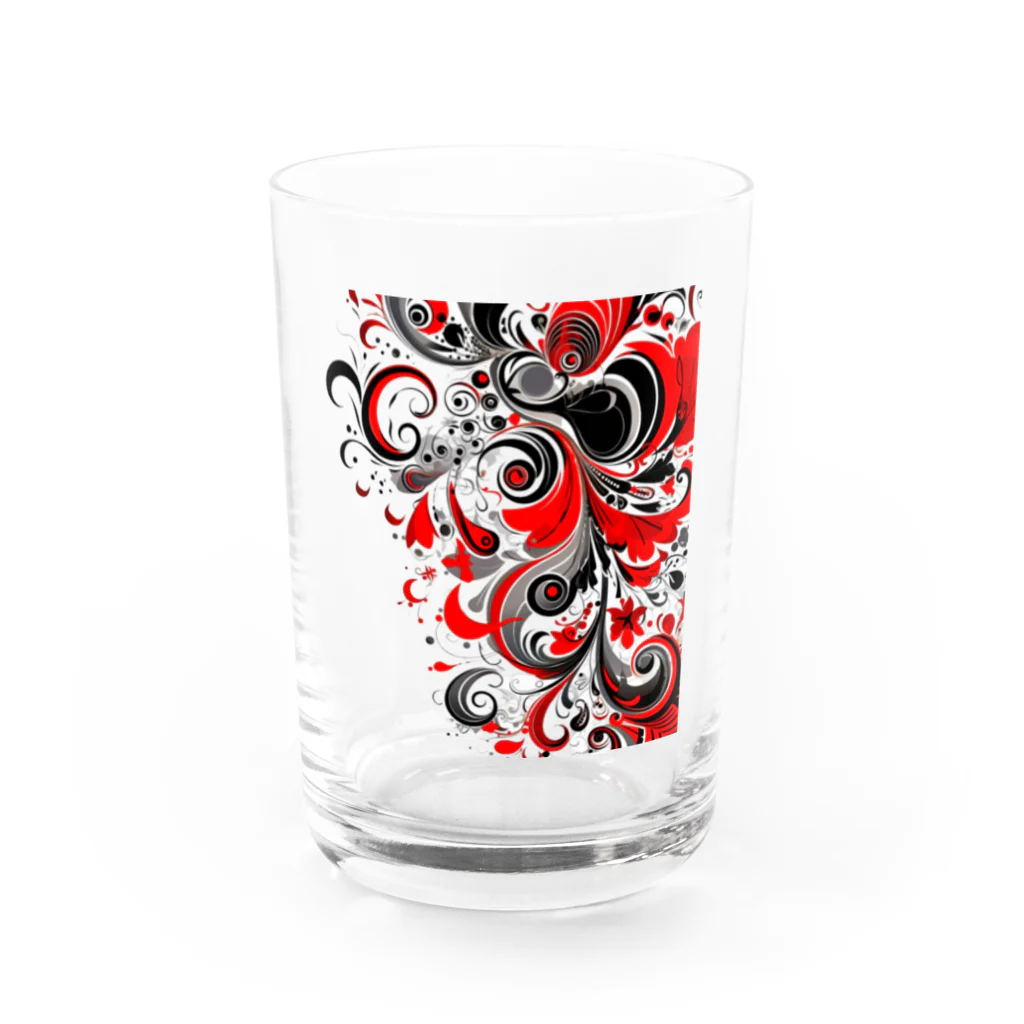 AliceDesignLab.のRed&Black Water Glass :front