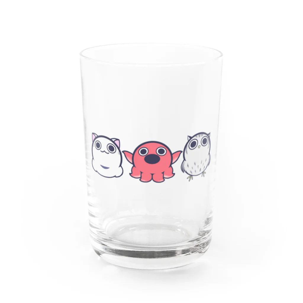 AKRFRIENDS グッズショップのもっちり３トリオ Water Glass :front