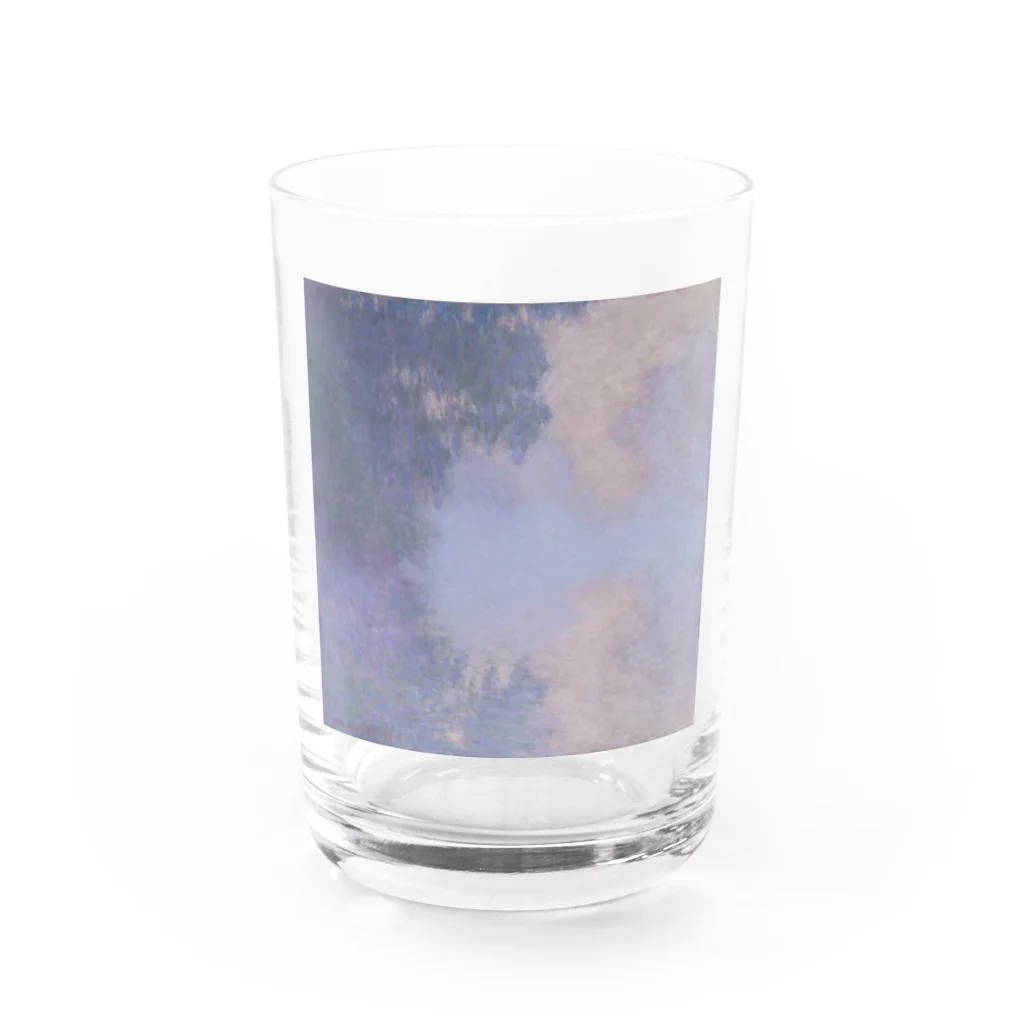 世界美術商店のジヴェルニー近郊のセーヌ川支流(霧) / Branch of the Seine near Giverny (Mist) Water Glass :front