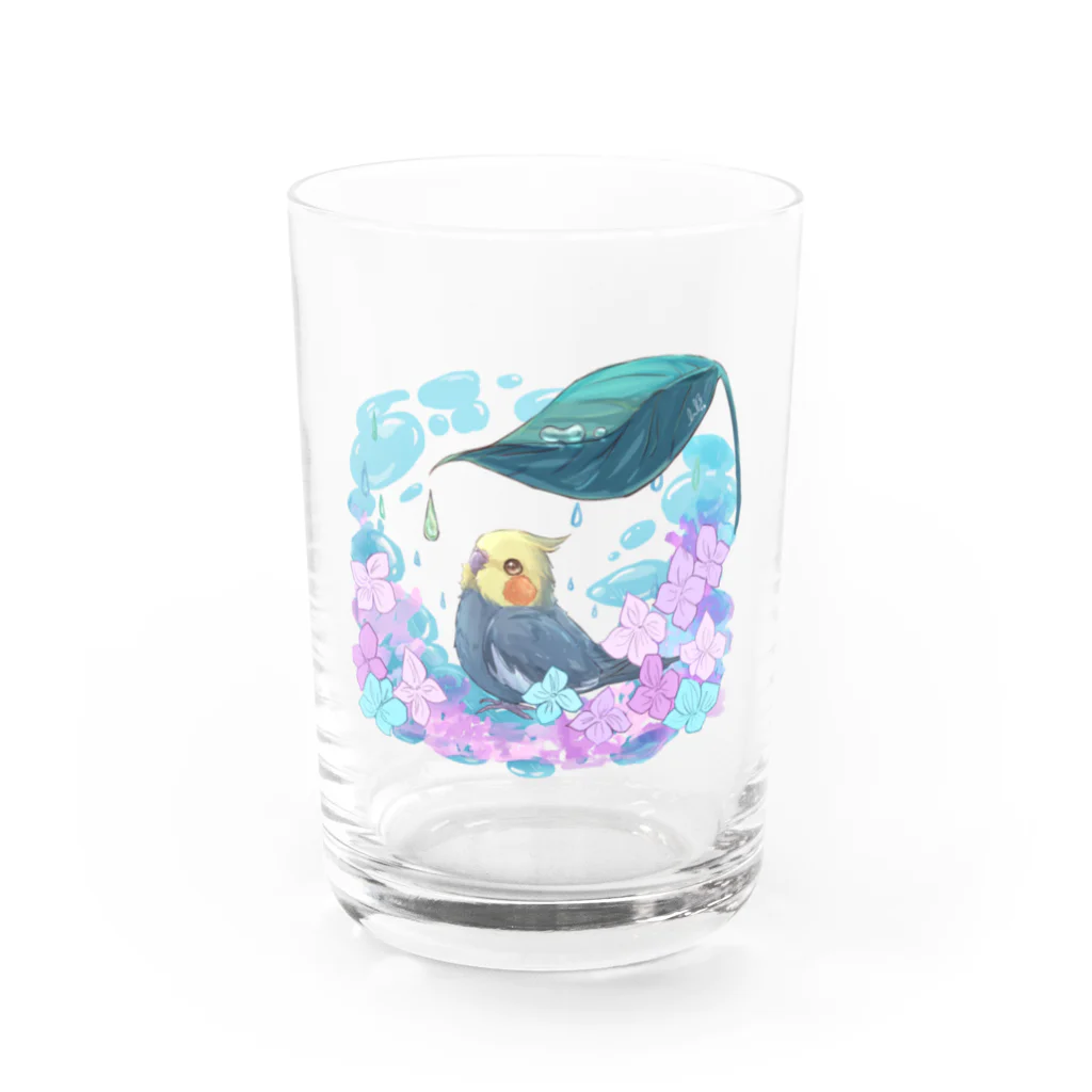 らる_haruの雨宿りオカメ Water Glass :front