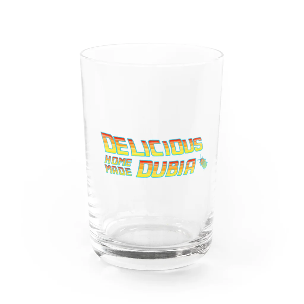 トカゲとカエルの異種混合CREW【デリシャスデュビア】のDelicious_Dubia logo Water Glass :front