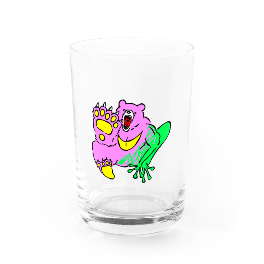 楽しいタカちゃんのくま吉がえる Water Glass :front