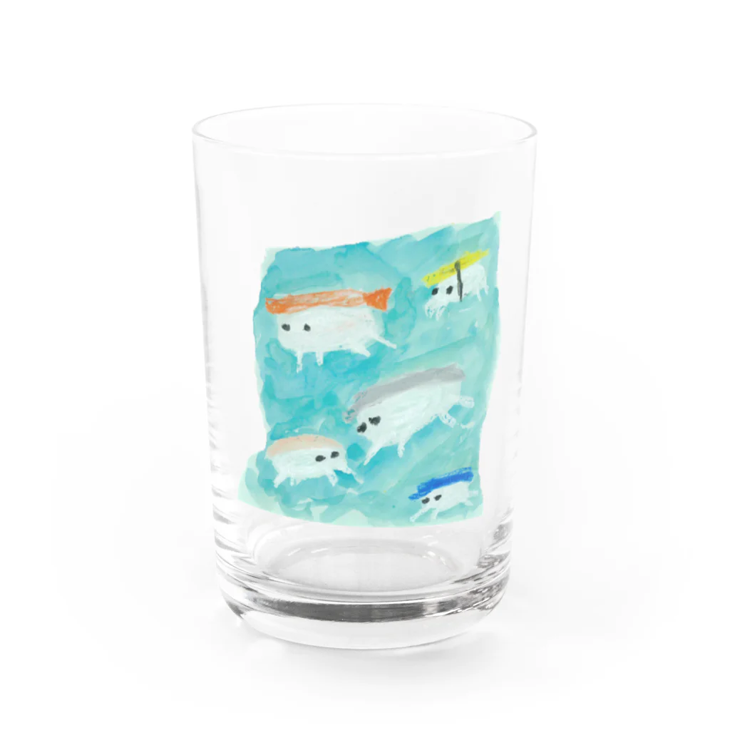 だちゃんの寿司魚 Water Glass :front