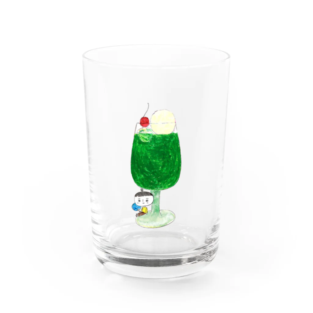 iii sum+ illustrationのmelon soda Water Glass :front