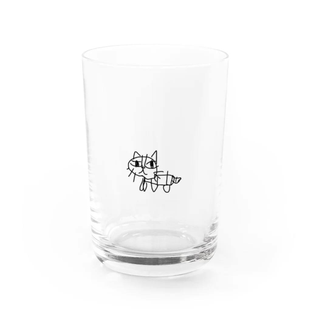 ソチェス☆の子どもの描いたネコちゃん グラス前面