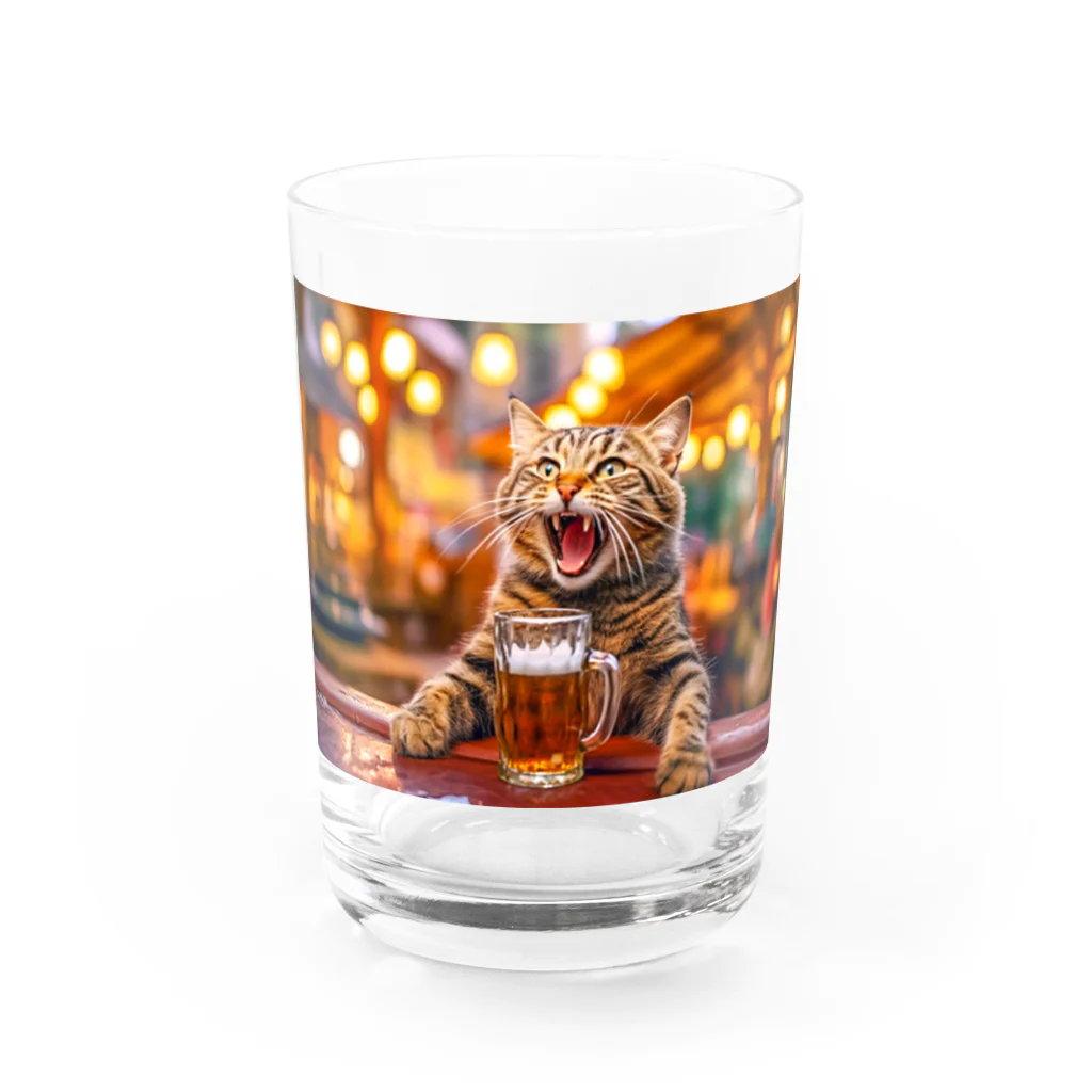 miyabi-catのビアガーデン猫 グラス前面