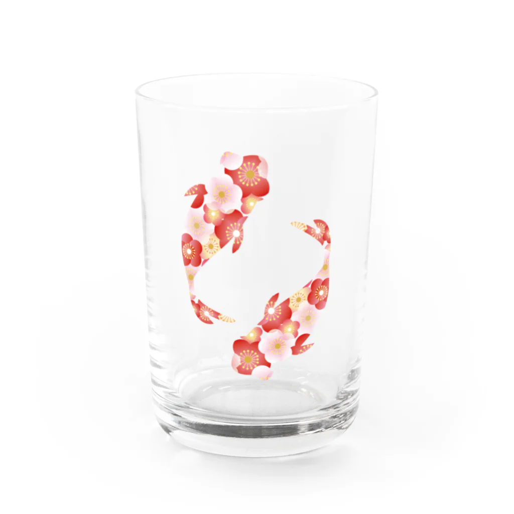 misumisuの和柄・鯉(白) Water Glass :front