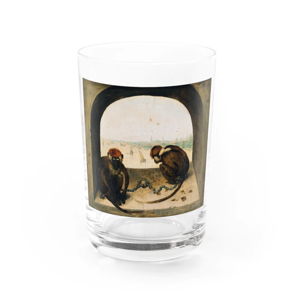 世界美術商店の二匹の猿 / Two Monkeys Water Glass :front