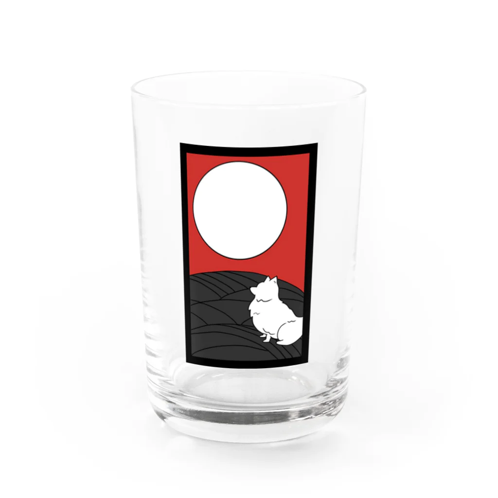 大日本尖犬主義の月に尖犬--尖犬花札-- Water Glass :front