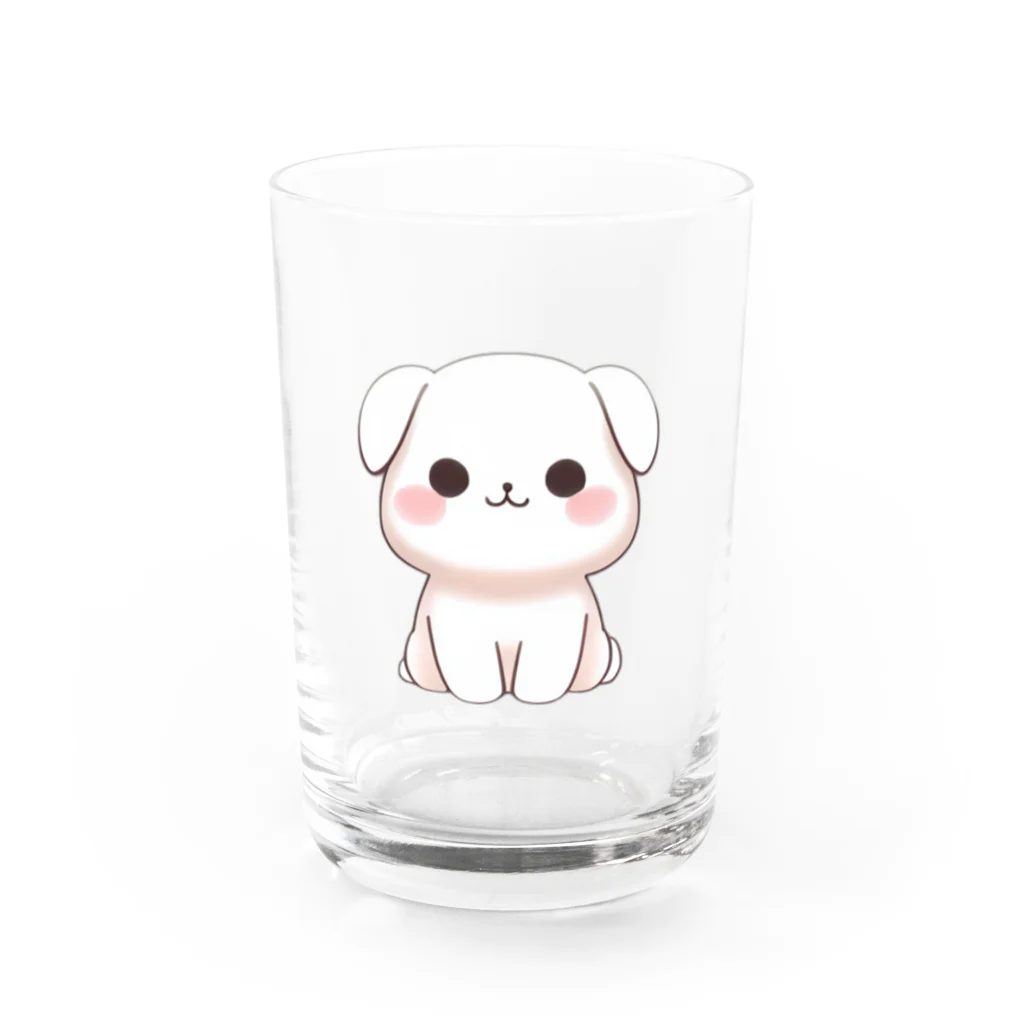 ほっこりデザインスタジオのほっこりわんちゃん Water Glass :front