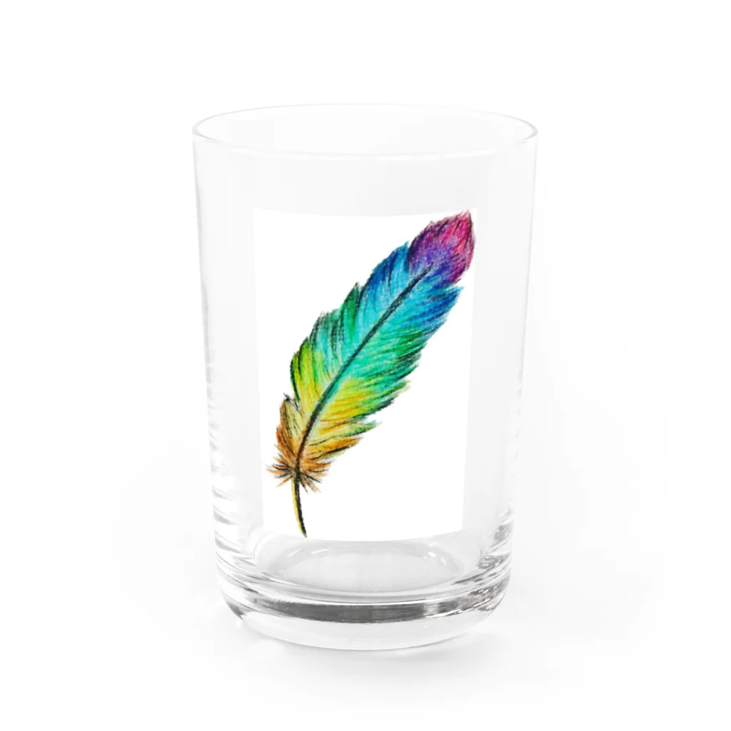 suuのカラフル羽 Water Glass :front