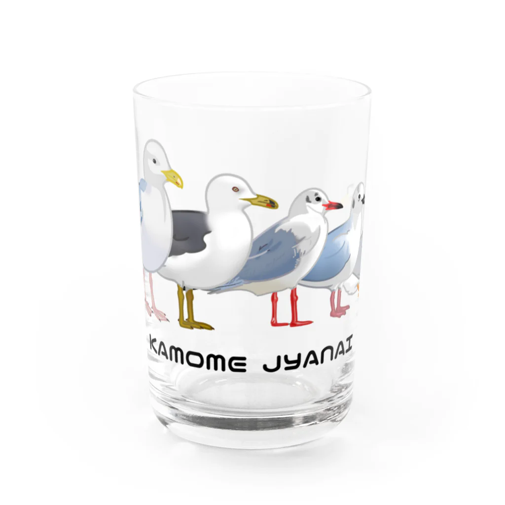 やちよ｜リアル鳥イラストのKAMOMEJYANAI Water Glass :front