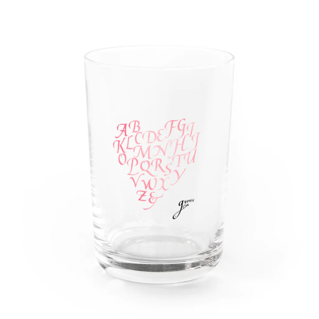 gyonic calligraphyのHeart Of Alphabet Water Glass :front