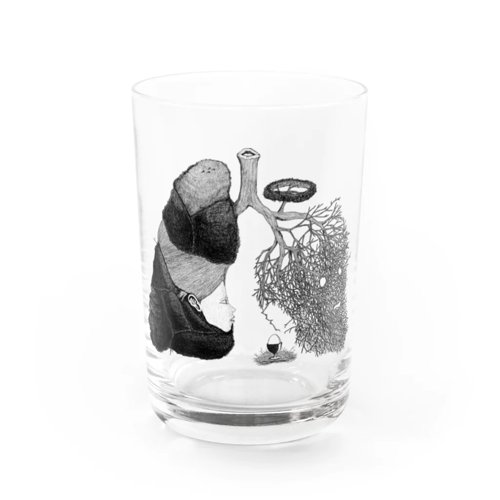 菩化鳥/ヴォケドリの「呼吸と巣」 Water Glass :front