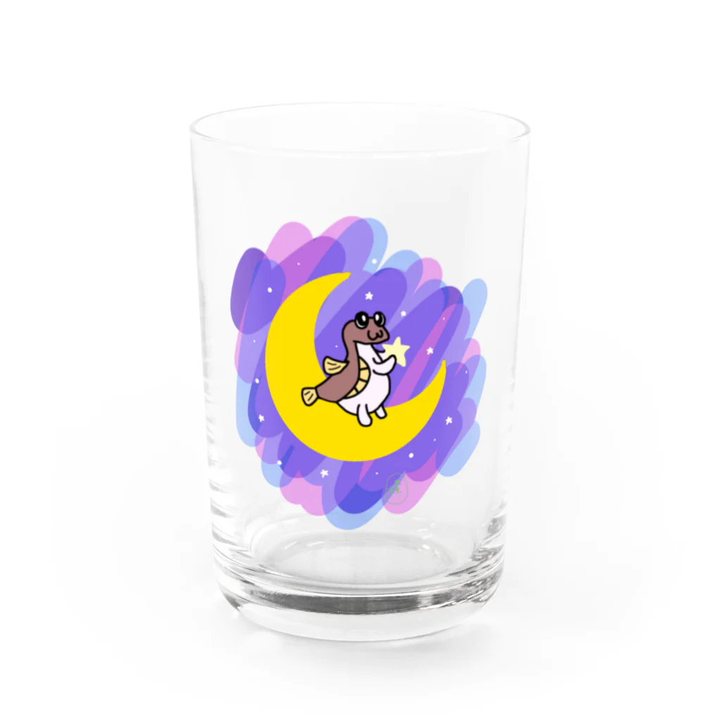 草原で走りたいの華麗なるカレイ子さんと三日月 Water Glass :front