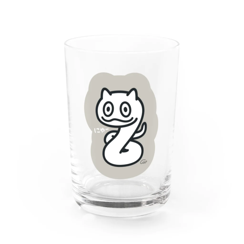 イラスト MONYAAT のへびにゃーん Water Glass :front