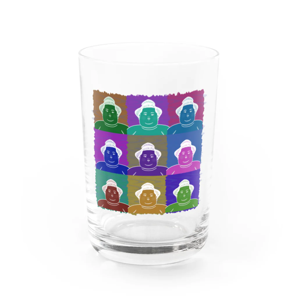 Heiwa_AriのSUMO WRESTLER (multicolor) Water Glass :front
