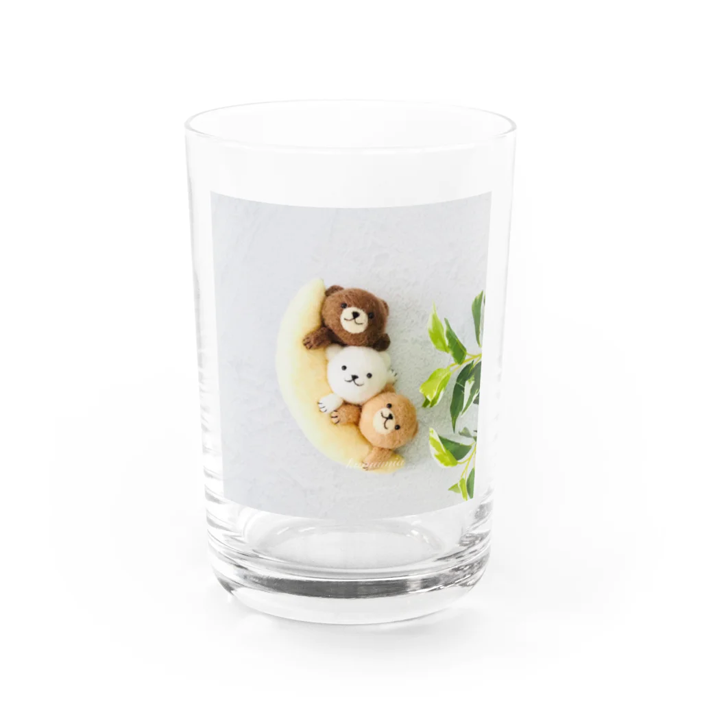 kumamia（くまみあ）のくまの3兄弟（三日月） Water Glass :front