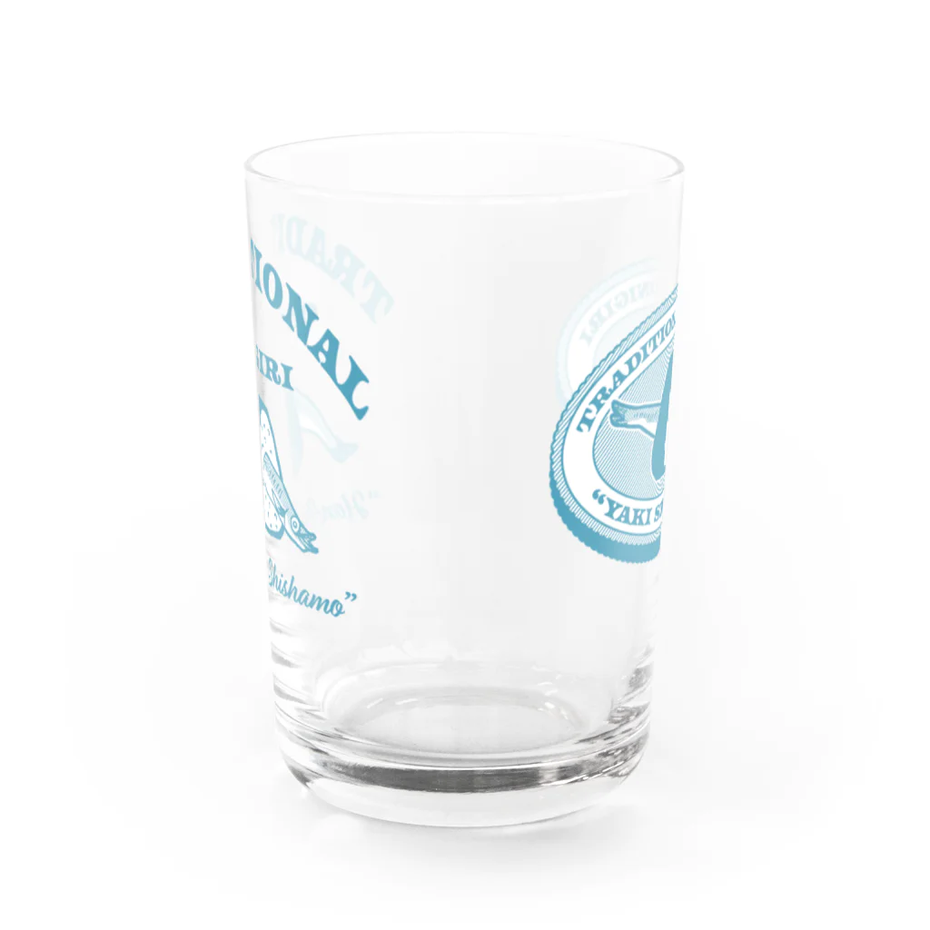 北風のゼリーの半生ししゃもおにぎりグラス（ブルースカイ） Water Glass :front