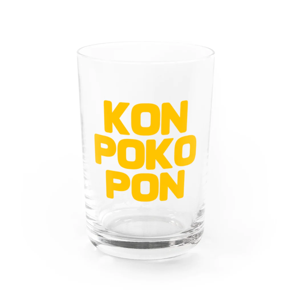 売店「やたぬき」の八狸ちまき 合言葉グッズ 白 Water Glass :front