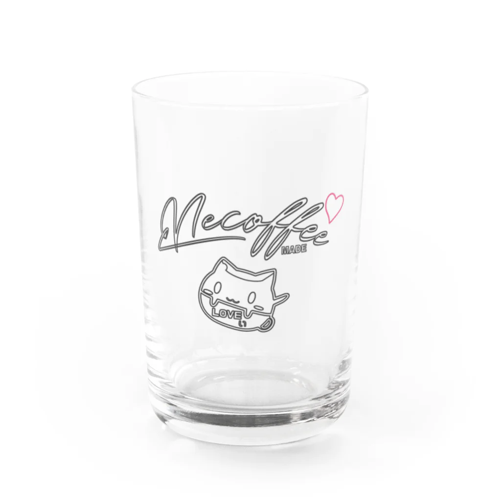 necoffeeのTシャツペット　ネコーヒーLOVEぃちゃん❤️ Water Glass :front