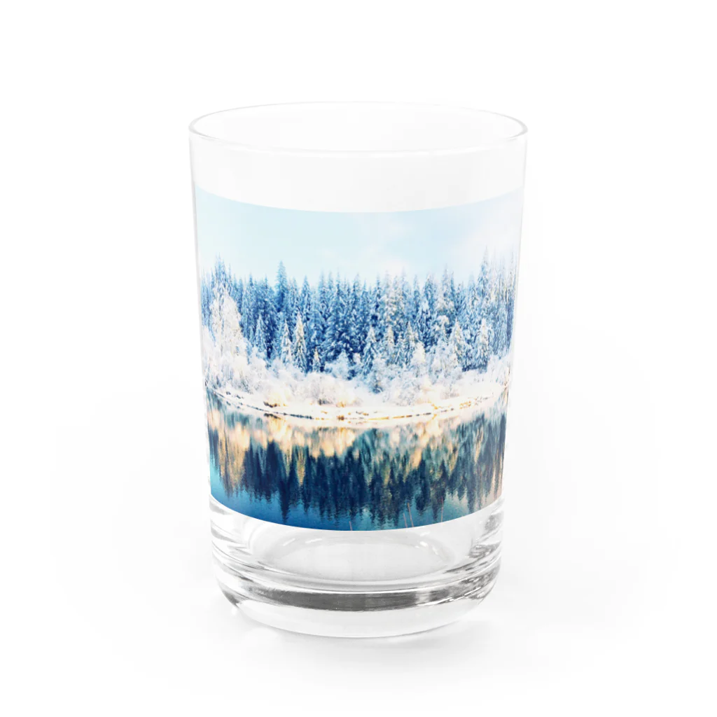 Let's Go for a Walkのwhite forest Water Glass :front