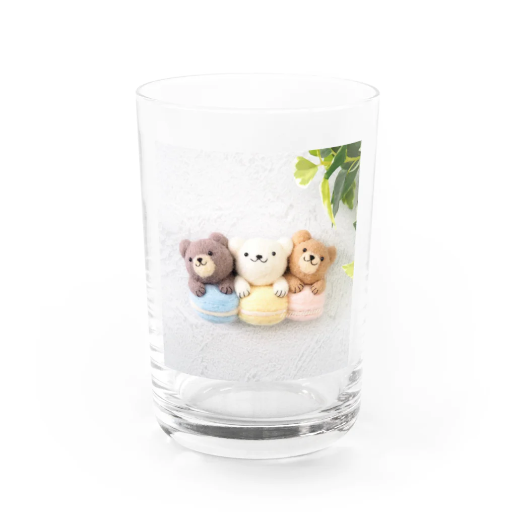 kumamia（くまみあ）のくまの3兄弟（マカロン） Water Glass :front