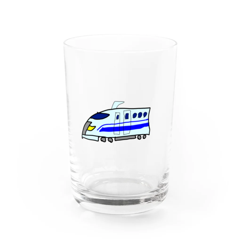 和の池の新幹線のぞみ号 Water Glass :front