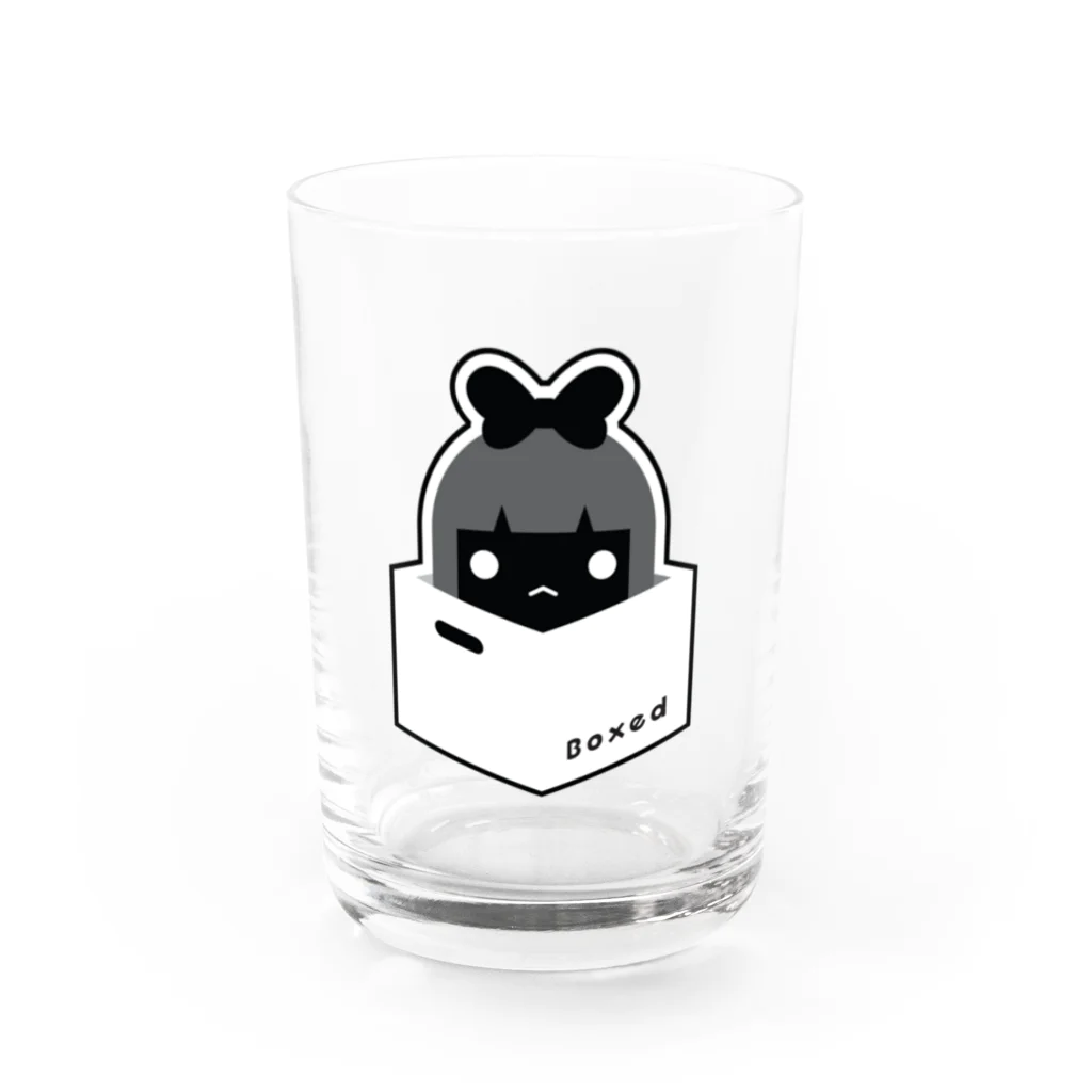 ツギハギ ニクの【Boxed * Girl】黒Ver Water Glass :front