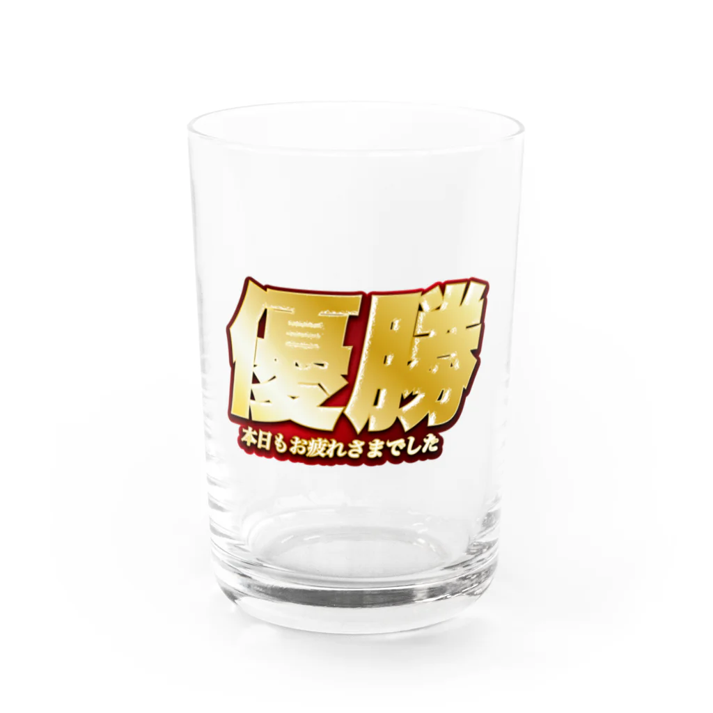 takoyakiGashet Suzuri店の優　勝 Water Glass :front