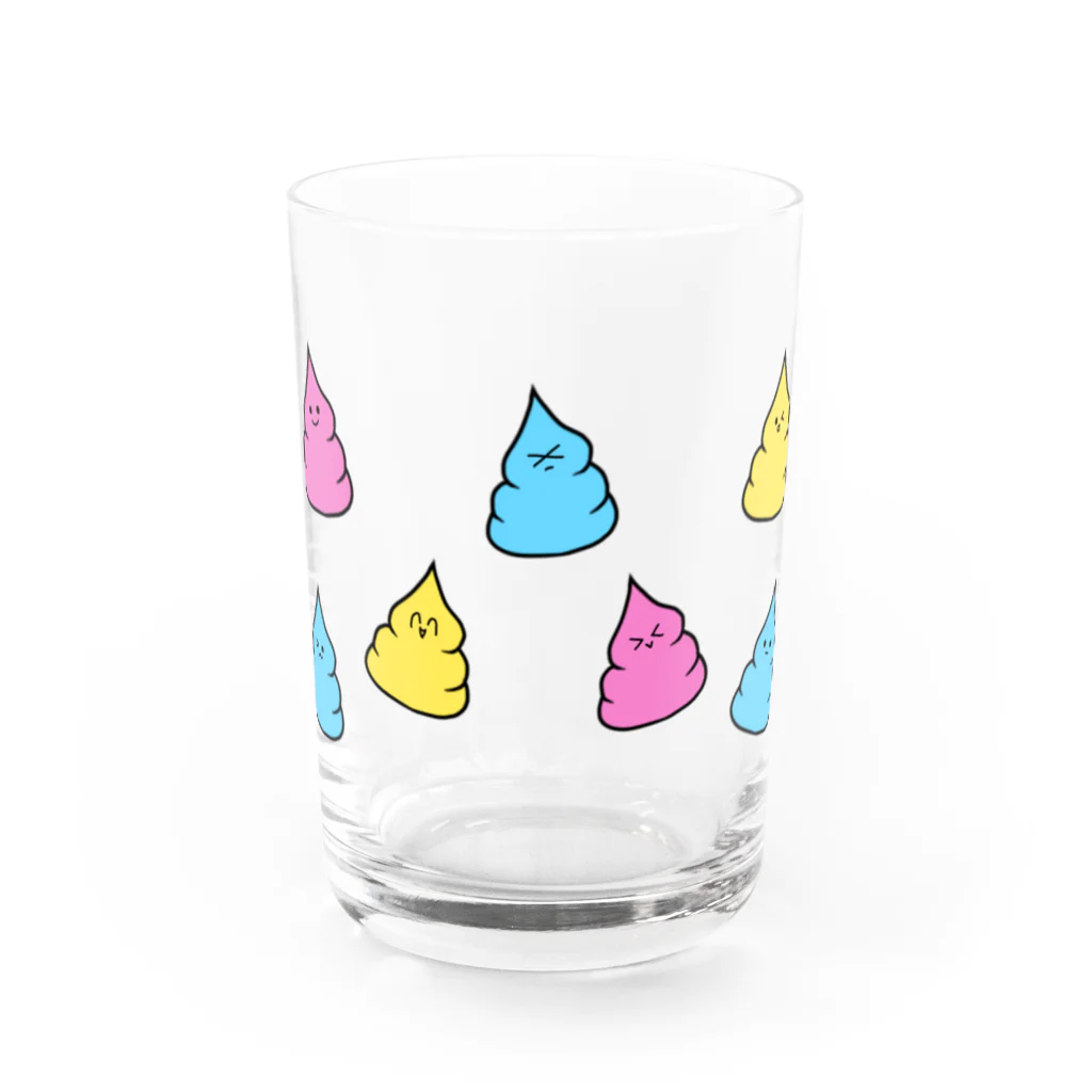 愛とうんちとサイダーとのうんこちゃんズ Water Glass :front