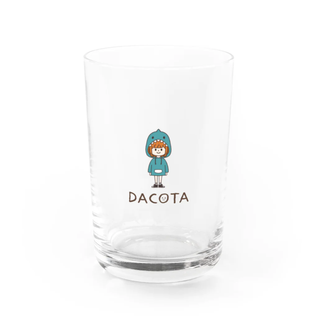 Team DACOTAのNo.072 ふかひれ【黒ロゴ】 Water Glass :front