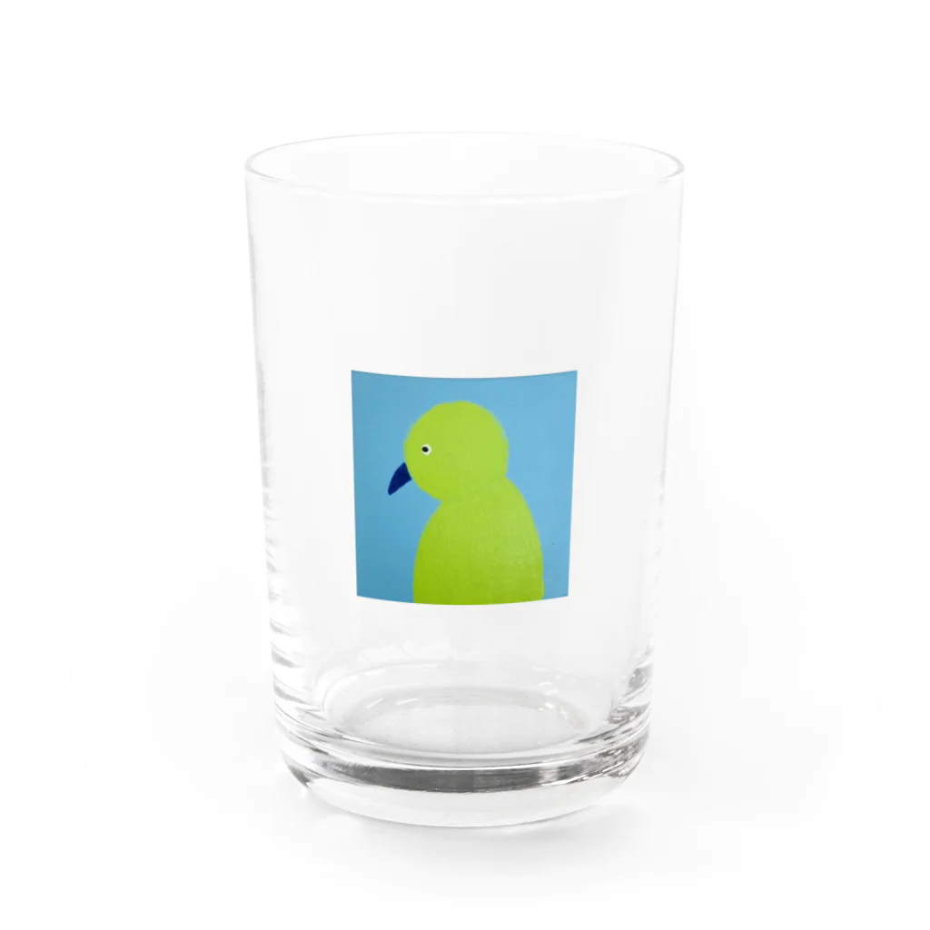 テイエンコウのお店 🦖🦕🦖🦕🦖のキミドリの鳥 Water Glass :front